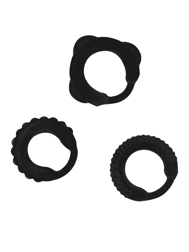 Addicted Toys Penis Ring Set Black Penisrengas paketti