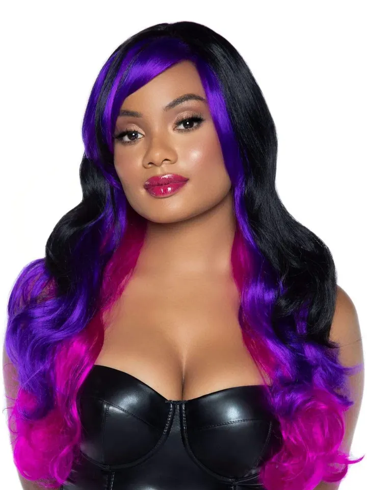 Allure Multi Color Wig Black/Purple Peruk