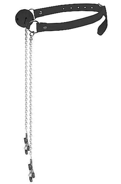 Ball Gag With Nipple Clamps Black Gagball