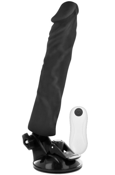 Basecock Realistic Vibrator Control Black 21 cm Värisevä dildo
