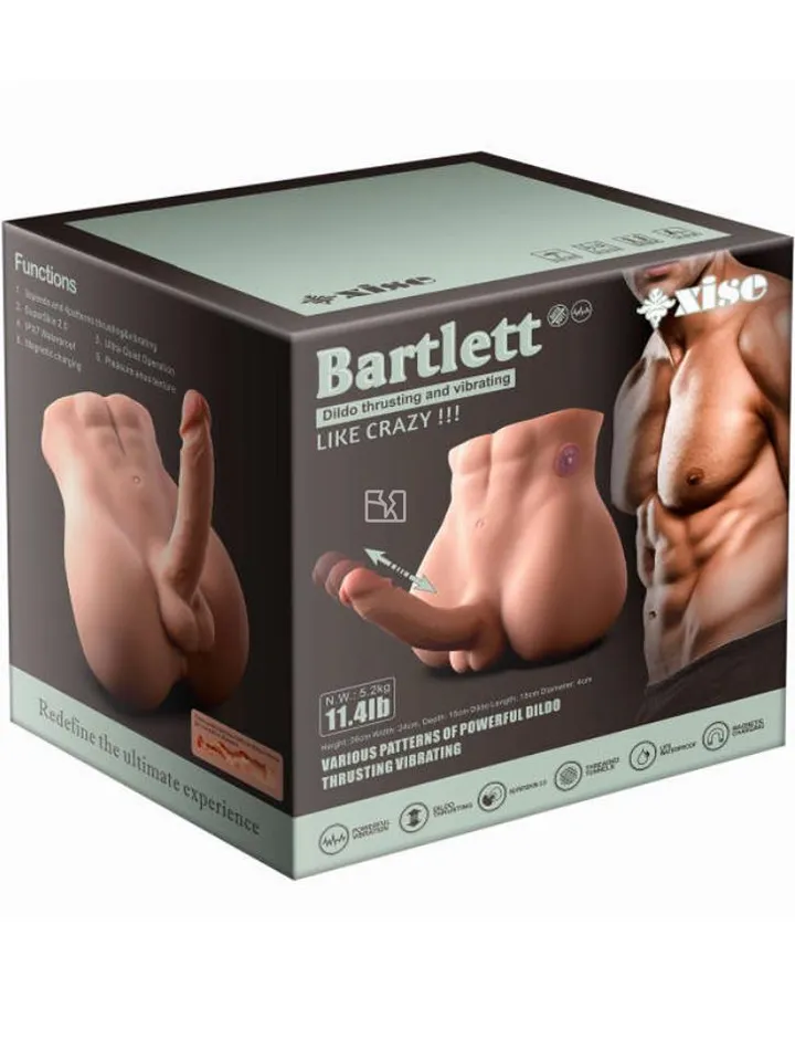 Bertlett Thrusting & Vibrating Dildo Manlig Sexdocka