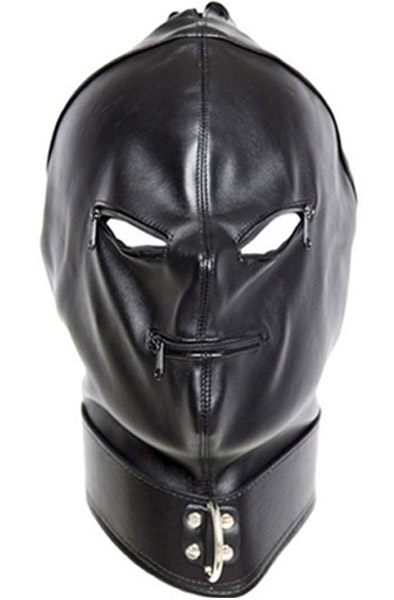 Black Strict Hood With Zip BDSM-maski