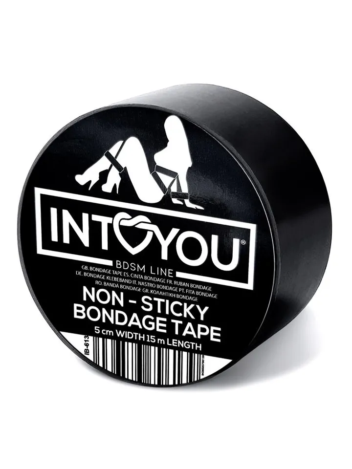 Bondage Tape Non-Sticky Black 15m Bondageteippi