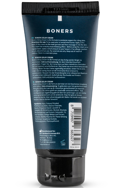 Boners Delay Cream 100 ml Miehen kestävyysgeeli view 2
