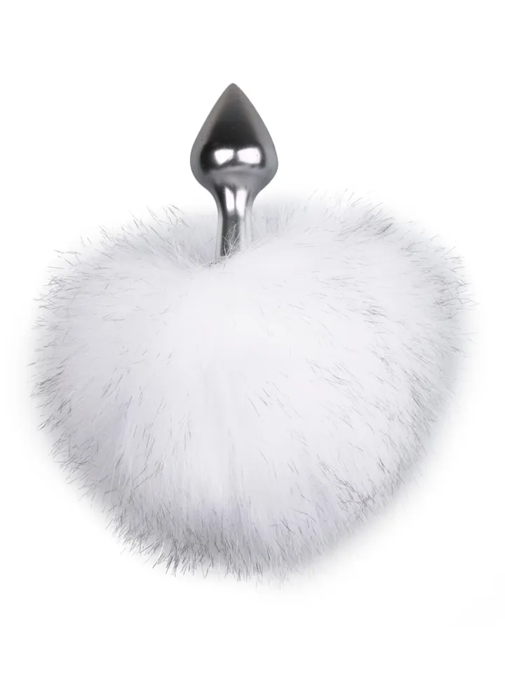 Bunny Tail Plug No. 1 Silver/White Analplugg med svans