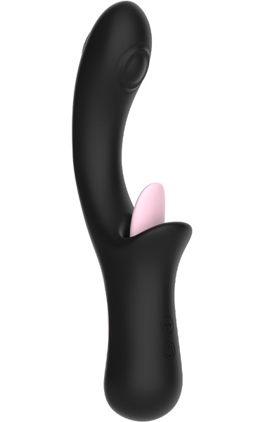 Clitoral Licking G-Spot Tapping Vibrator Black G-punktsvibrator