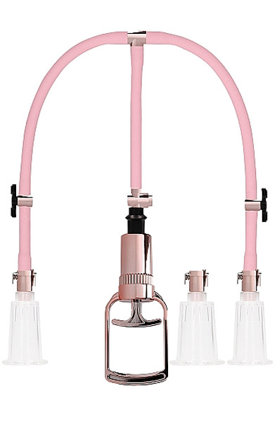 Clitoral & Nipple Pump Set Large Rose Gold Bröst- och klitorispump