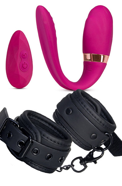 Couples Vibrator + Handcuffs Paketerbjudande