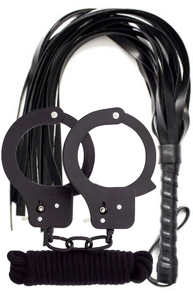 Cuffs, Rope & Whip Black Paketerbjudande
