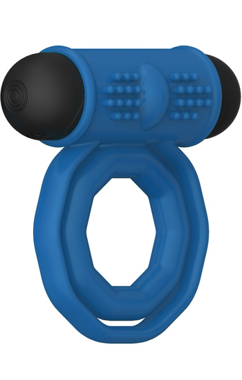 Double Rings Rechargeable Cock Ring Penisrengas vibraattorilla