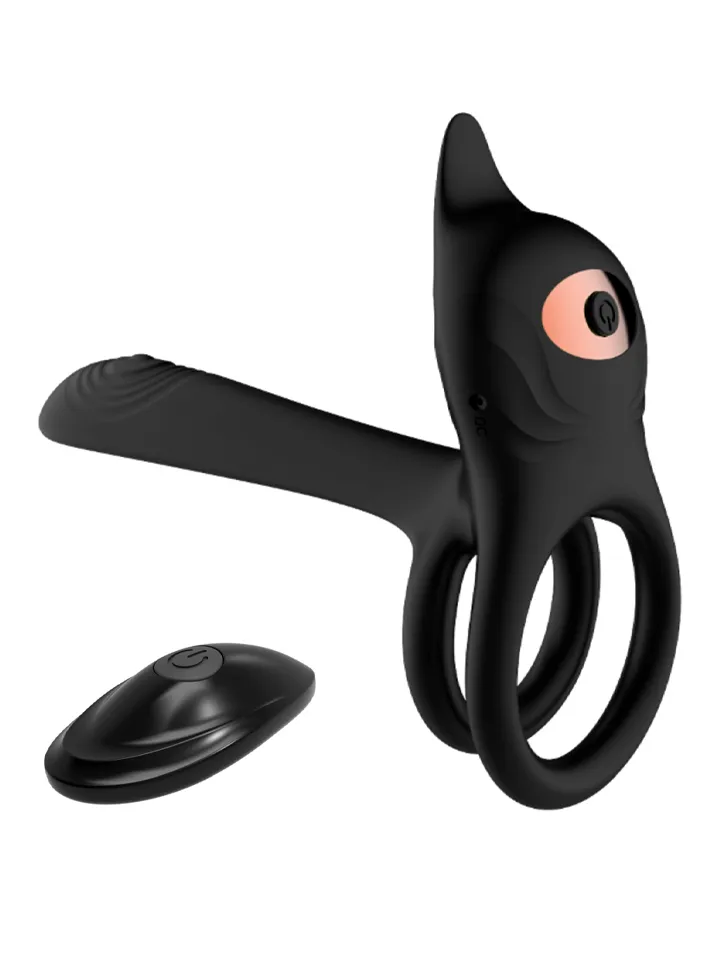Double Vibrating 10 Functions Ring With Remote Penisrengas vibraattorilla