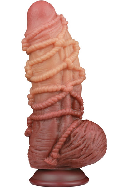 Dual Layered Platinum Silicone Cock Rope 24,5 cm Paksu dildo