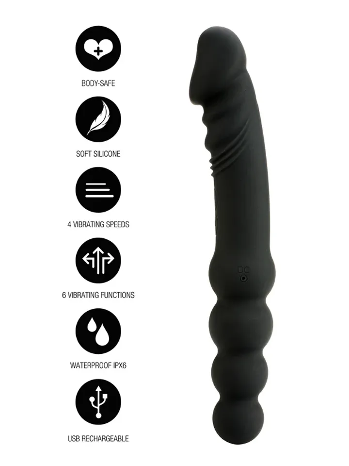 Dual Sided Anal Vibrator 23 cm Analdildo med vibration