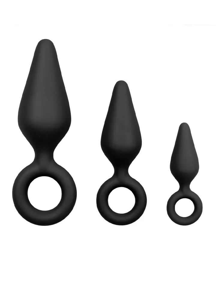 Buttplug Set With Pull Ring Anaalitappi setti