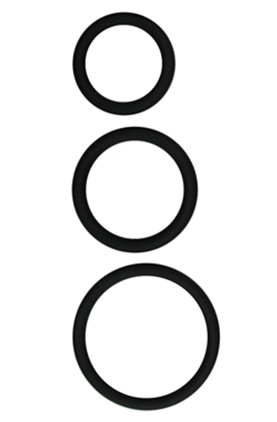 Easytoys Cockring Set Three Size Black Penisringar paket