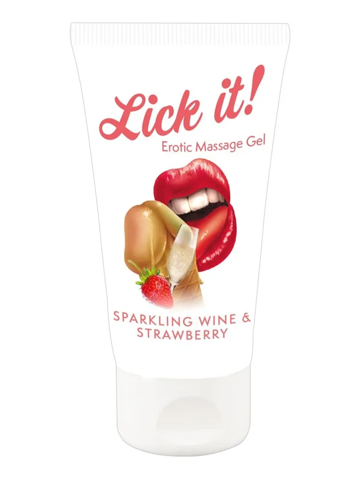 Erotic Massage Gel Sparkling Wine & Strawberry 50ml Bättre oralsex