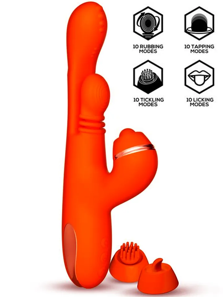 Ethan Vibrator 360º G-spot Massage With Multifunction Rabbit-vibraattori pyörivällä kielellä