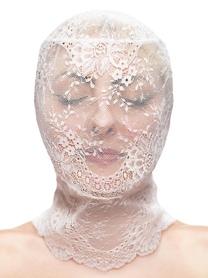 Fetish & Fashion Lace Hood White BDSM-maski