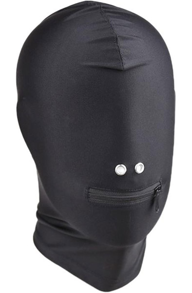 Full Cover Hood With Zipper In The Mouth BDSM-maski