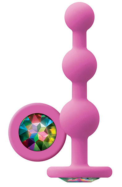 Glams Ripple Rainbow Gem Pink Analplugg