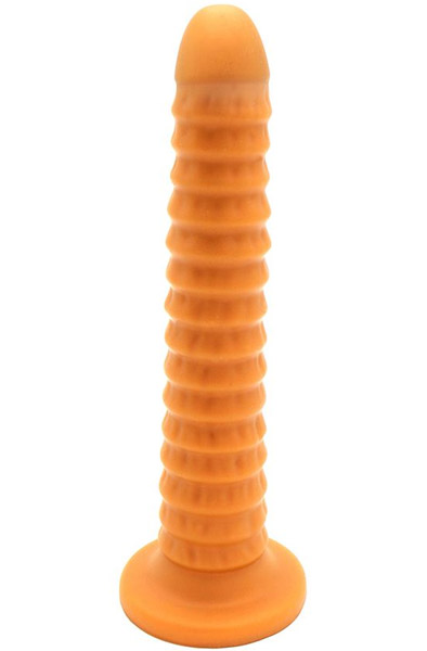 Gold Play Ribbed Large 35cm Ø6,5cm Analdildo
