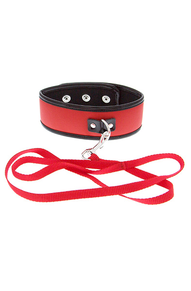 Guilty Pleasure Collar And Leash Red Bondage Halsband & Koppel