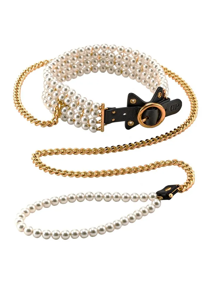 Guilty Pleasure Luminious Pearl Leash & Collar Halsband & koppel