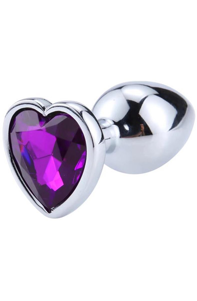 Heart Shaped Butt Plug Purple Small Anaalitappi metallia