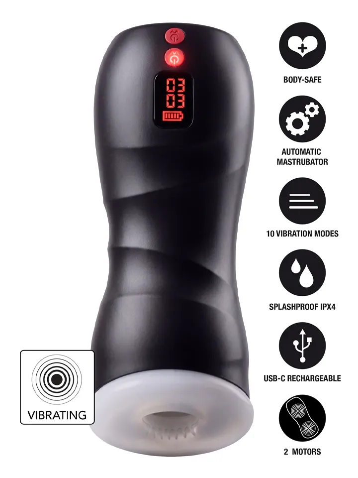 Hidden Desire Vibrating Twin Turbo Masturbator Masturbator med vibration