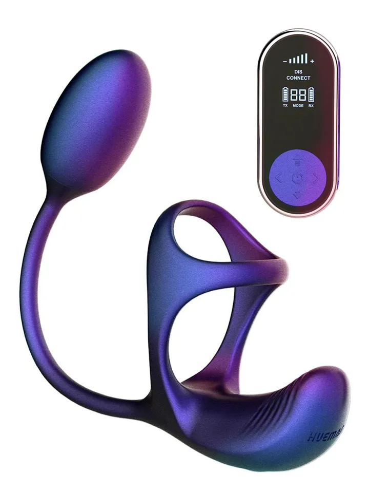 Hueman Halo Orbit Cock Ring Eturauhasvibraattori penisrenkaalla