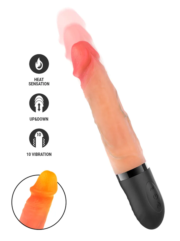 Jean Up & Down Vibrator With Heat Effect 24 cm Dildo med vibrator