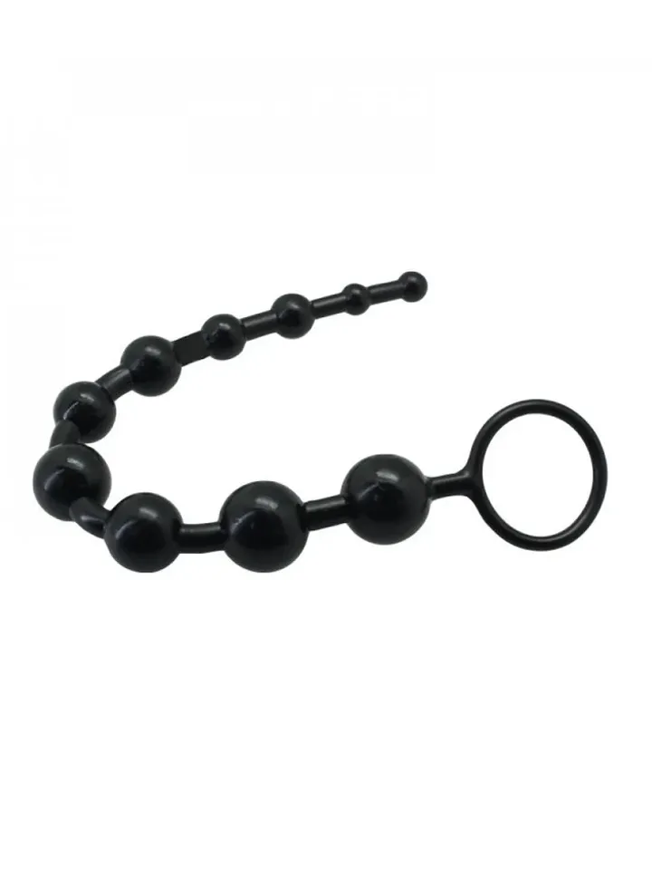 Jelly Long Anal Beads Black 31 cm Analkulor