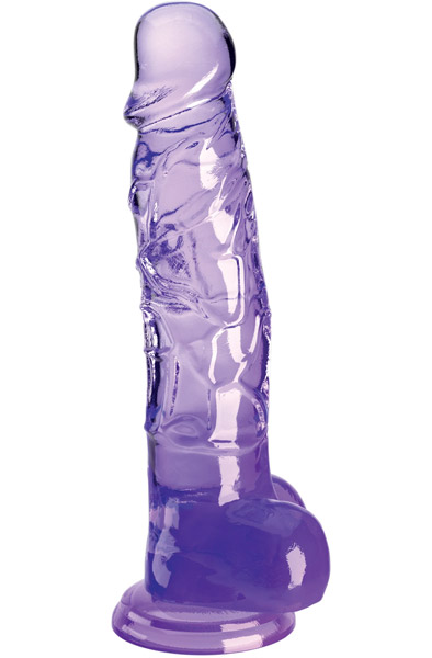 King Cock Clear With Balls Purple 20 cm Dildo