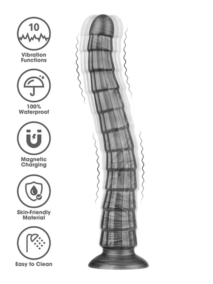 King Sized Vibrating Vibrax Slider 36,8 cm Anaalidildo vibraattorilla