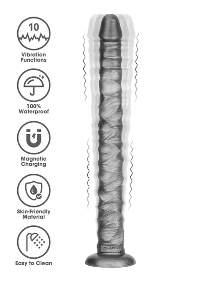 King Sized Vibrating Vibrax Slider 40,8 cm Anaalidildo vibraattorilla