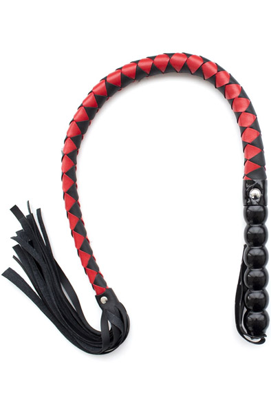 Kiotos Mahogany Short Whip Black & Red 85cm Ruoska BDSM leikkeihin