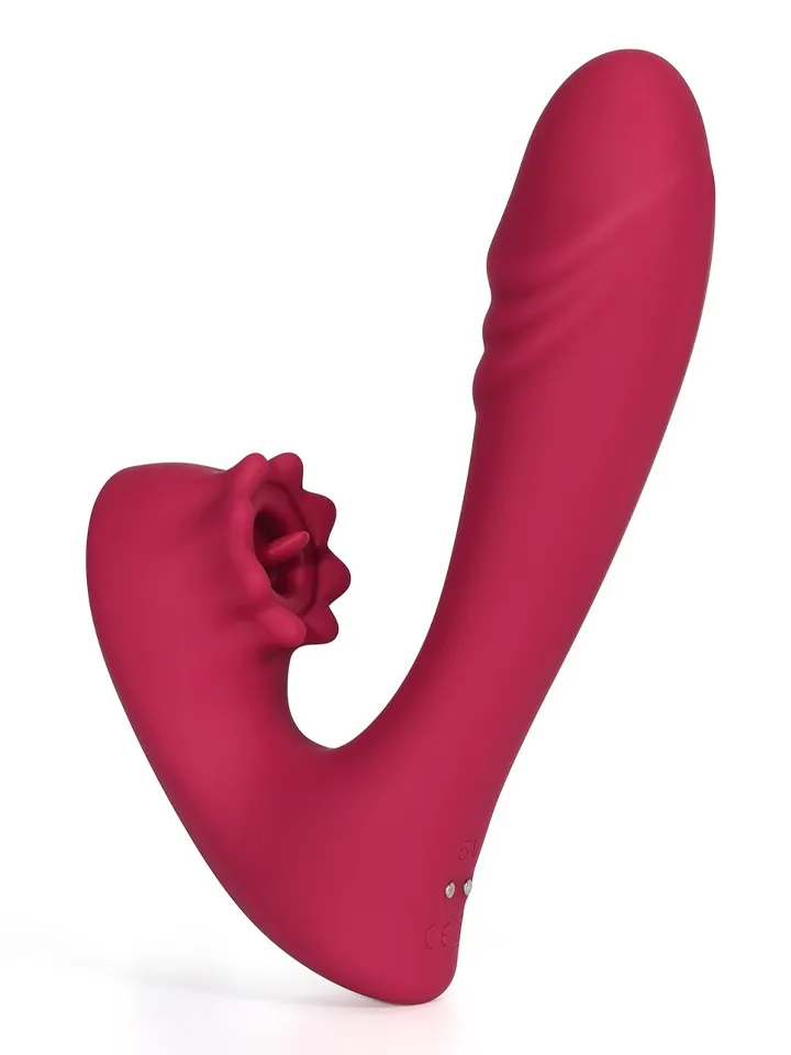 Lacy G-Spot Vibrator With Tongue Licker G-punktsvibrator