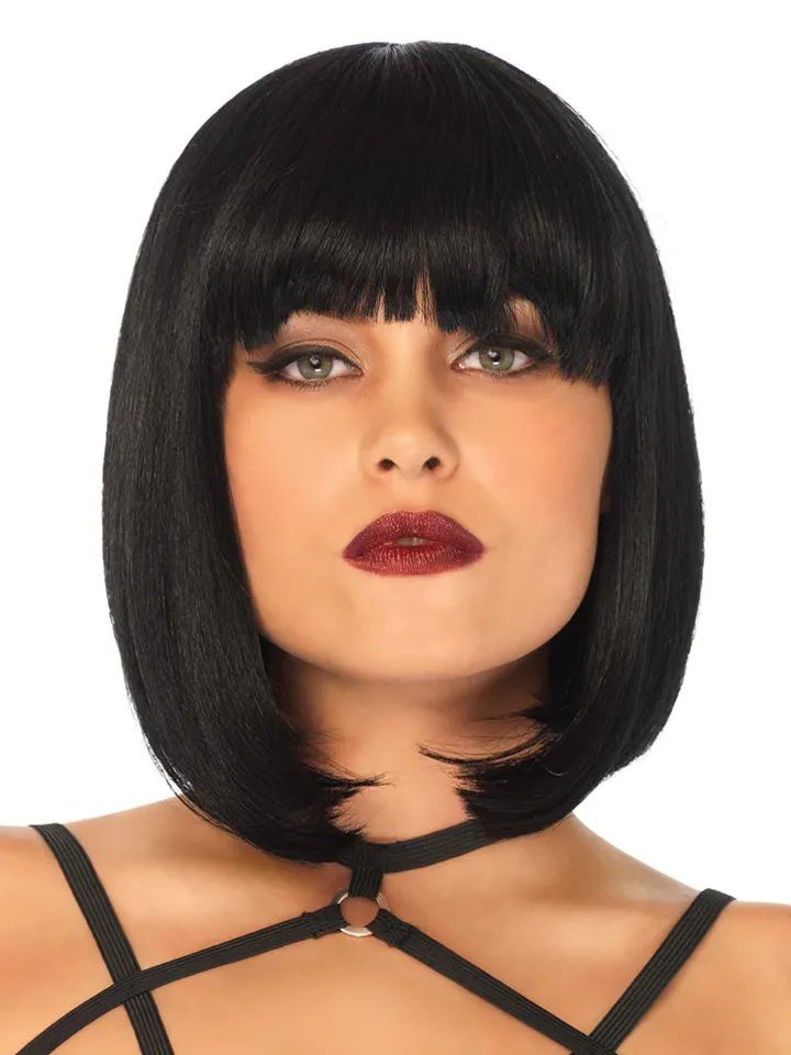 Leg Avenue Short Natural Bob Wig Svart Peruk