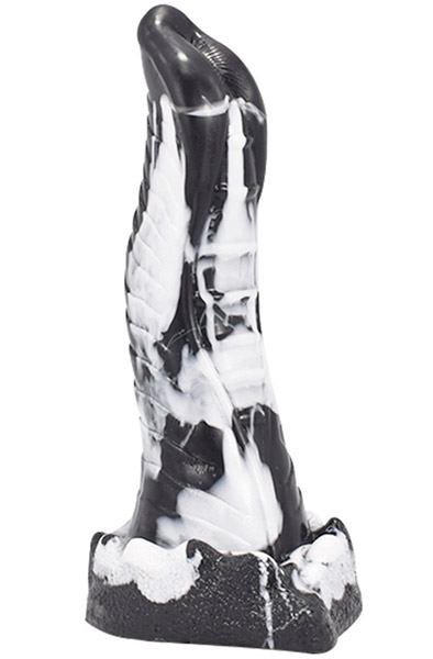 Lizard Dildo Black-White 23 cm Dragon dildo