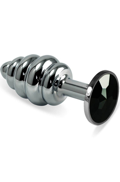 Lovetoy Rosebud Spiral Plug Black Analplugg metall
