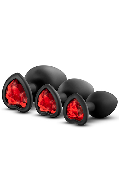 Luxe Bling Plugs Training Kit With Red Gems Anaalitappi setti