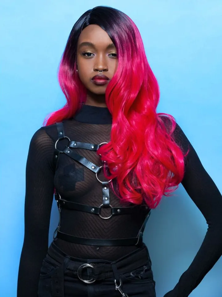 Manic Panic Red Curls Wig With Dark Roots Peruk
