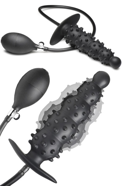 Master Series Ribbed Inflatable Anal Plug Uppblåsbar analplugg