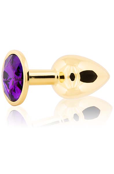 Metal Butt Plug Gold/Purple Small Anaalitappi metallia
