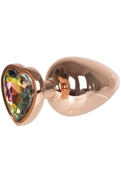 Metal Heart Plug Gold Rose Large Anaalitappi
