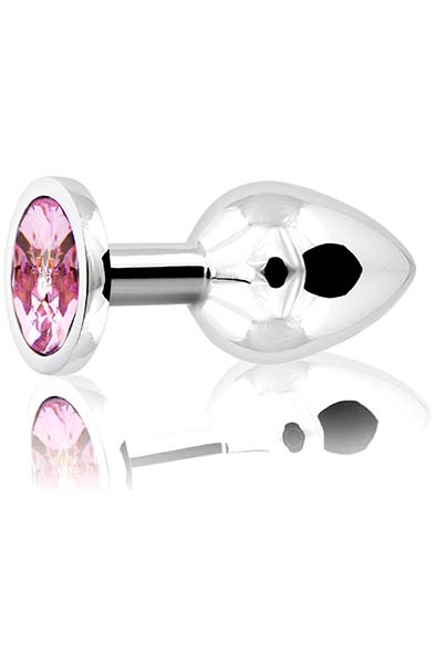 Metal Plug Silver/Pink Medium Anaalitappi metallia