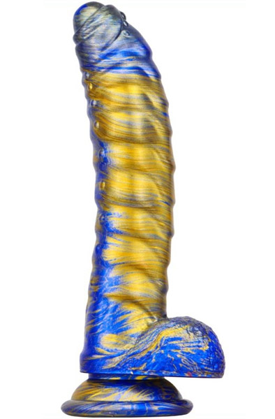 Metallic Fantasy Dildo Gasix Blue/Gold 20,5 cm Dragon dildo