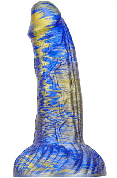 Metallic Fantasy Dildo Gentax Blue/Gold 18,5 cm Dragon dildo