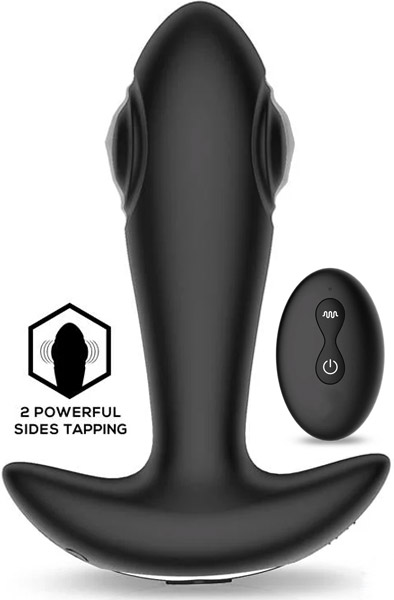 Milton Dual Tapping Anal Plug With Remote Analplugg med vibrator