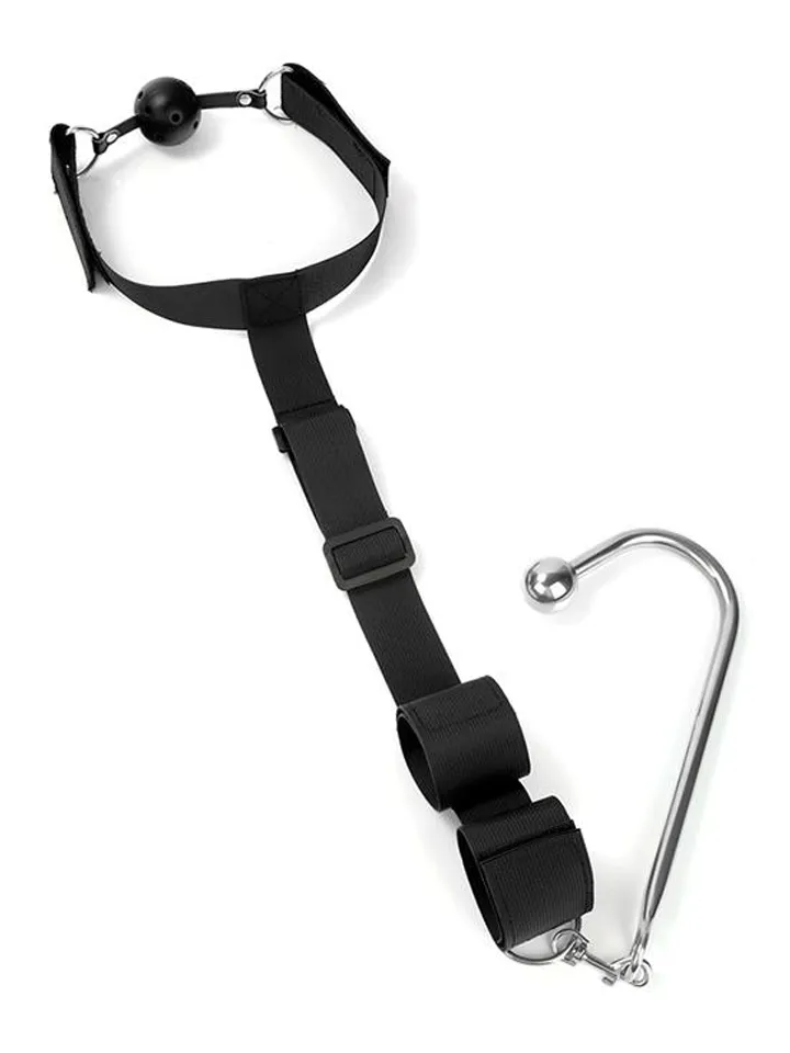 Mouth Gag With Cuffs & Anal Hook Analkrok